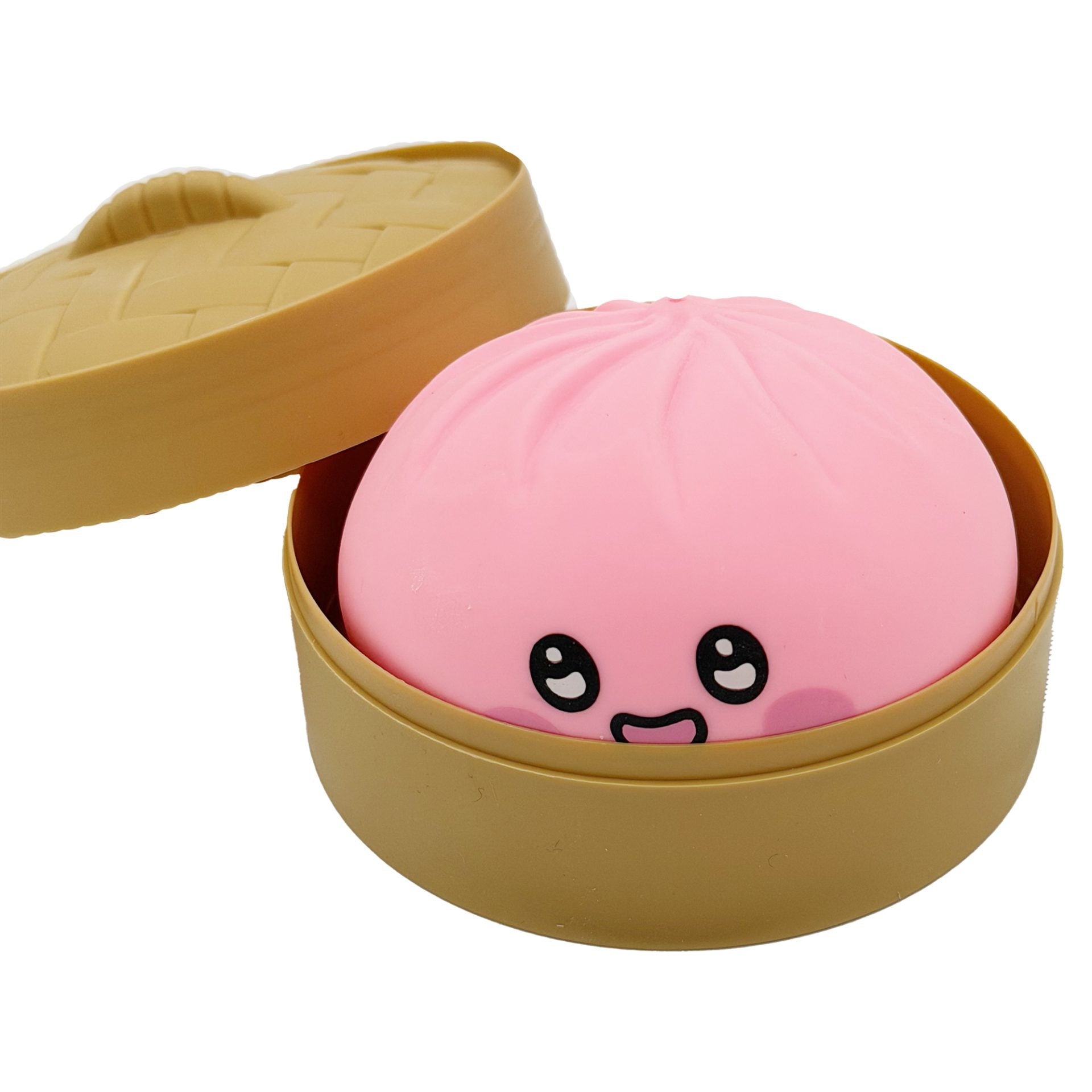 Jucarie Dumpling Squishy Antistres, Model Fata Zambitoare, 8.5 x 8.5 cm, 120 gr, Culoare Mix Uniton Surpriza