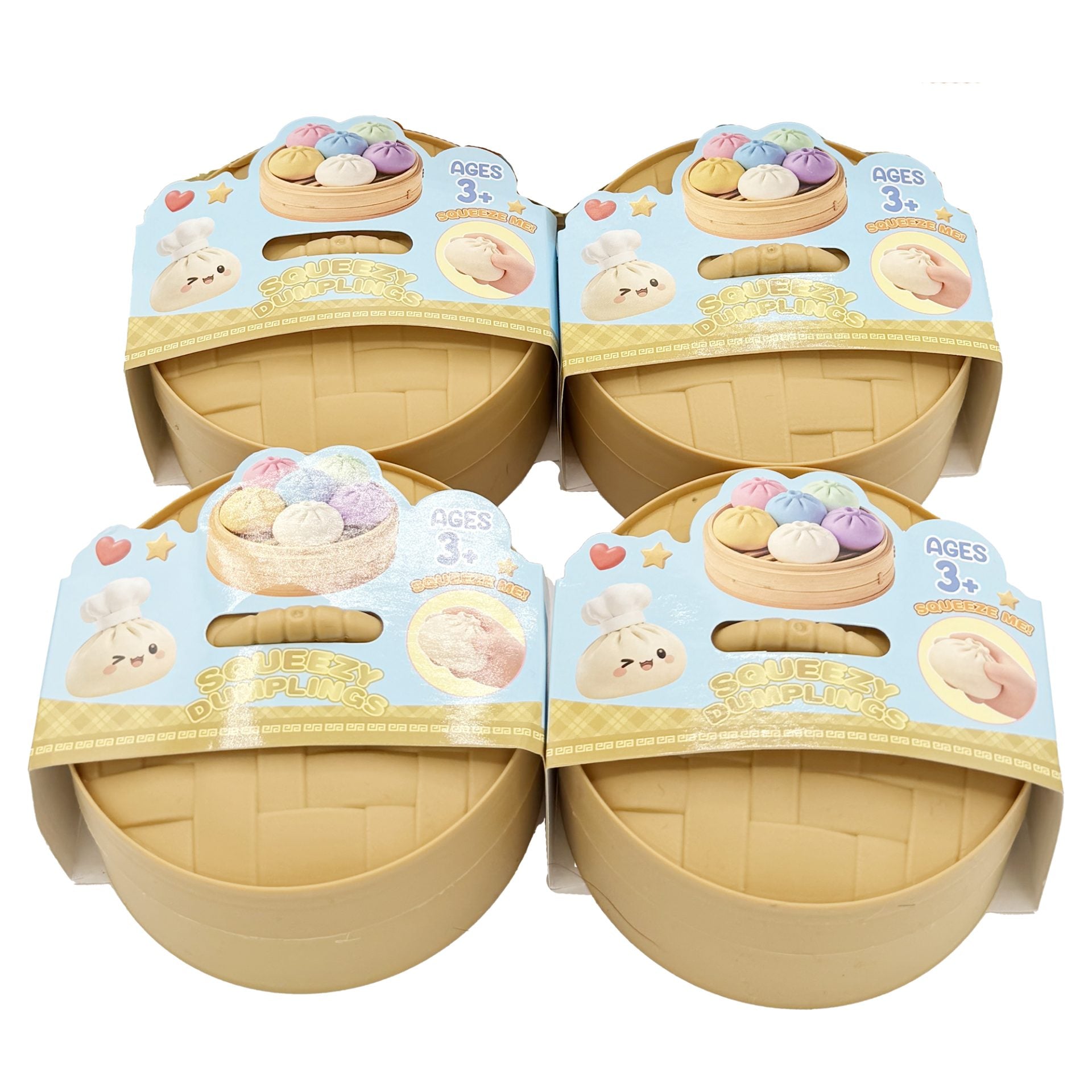 Jucarie Dumpling Squishy Antistres, Model Fata Zambitoare, 8.5 x 8.5 cm, 120 gr, Culoare Mix Uniton Surpriza