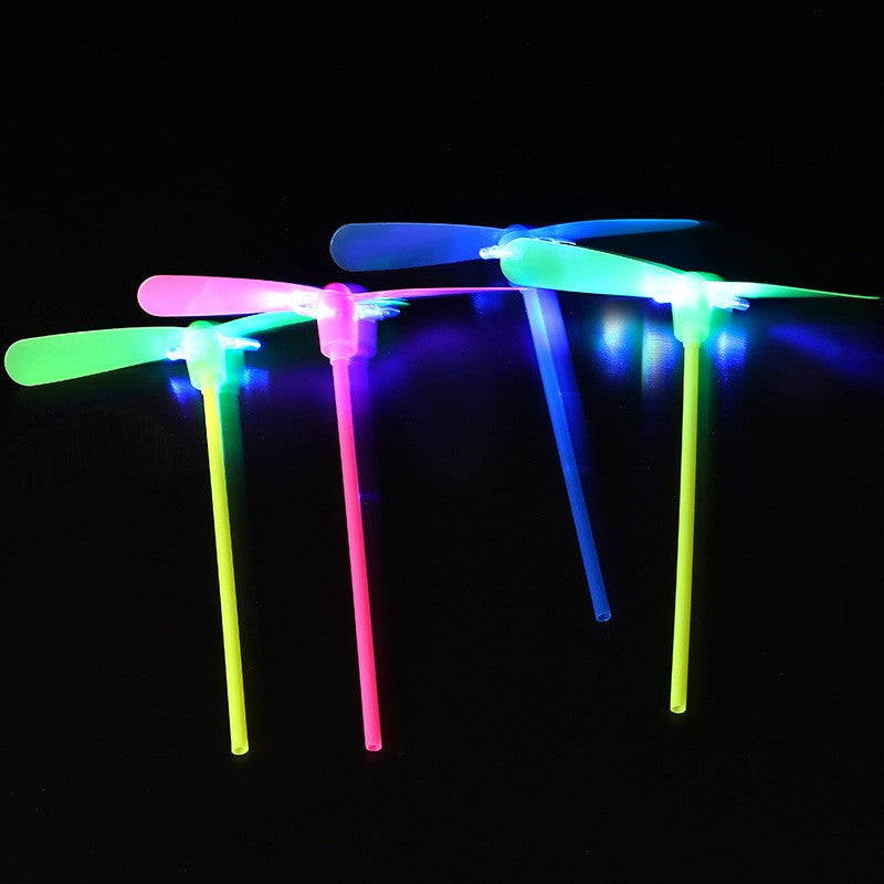 Set 4 Jucarii Libelula Zburatoare, Distractive pentru Copii, Aruncatoare Manuale din Plastic, cu Lumini, Multicolor