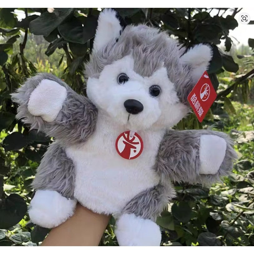 Papusa de Mana pentru Teatru de Papusi, din Plus, 25 x 10 x 8 cm, Model Husky, Gri