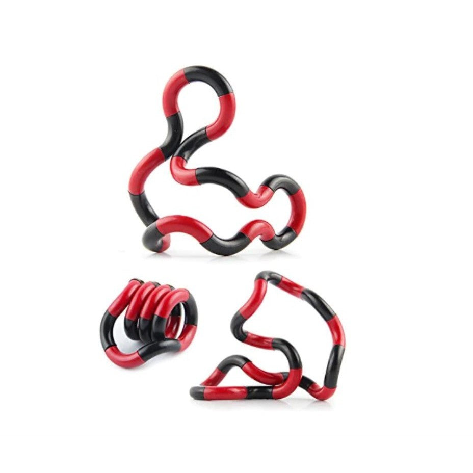 Jucarie senzoriala antistres, Flippy, Fidget Twist cu miscari infinite de decompresie, Rosu/Negru