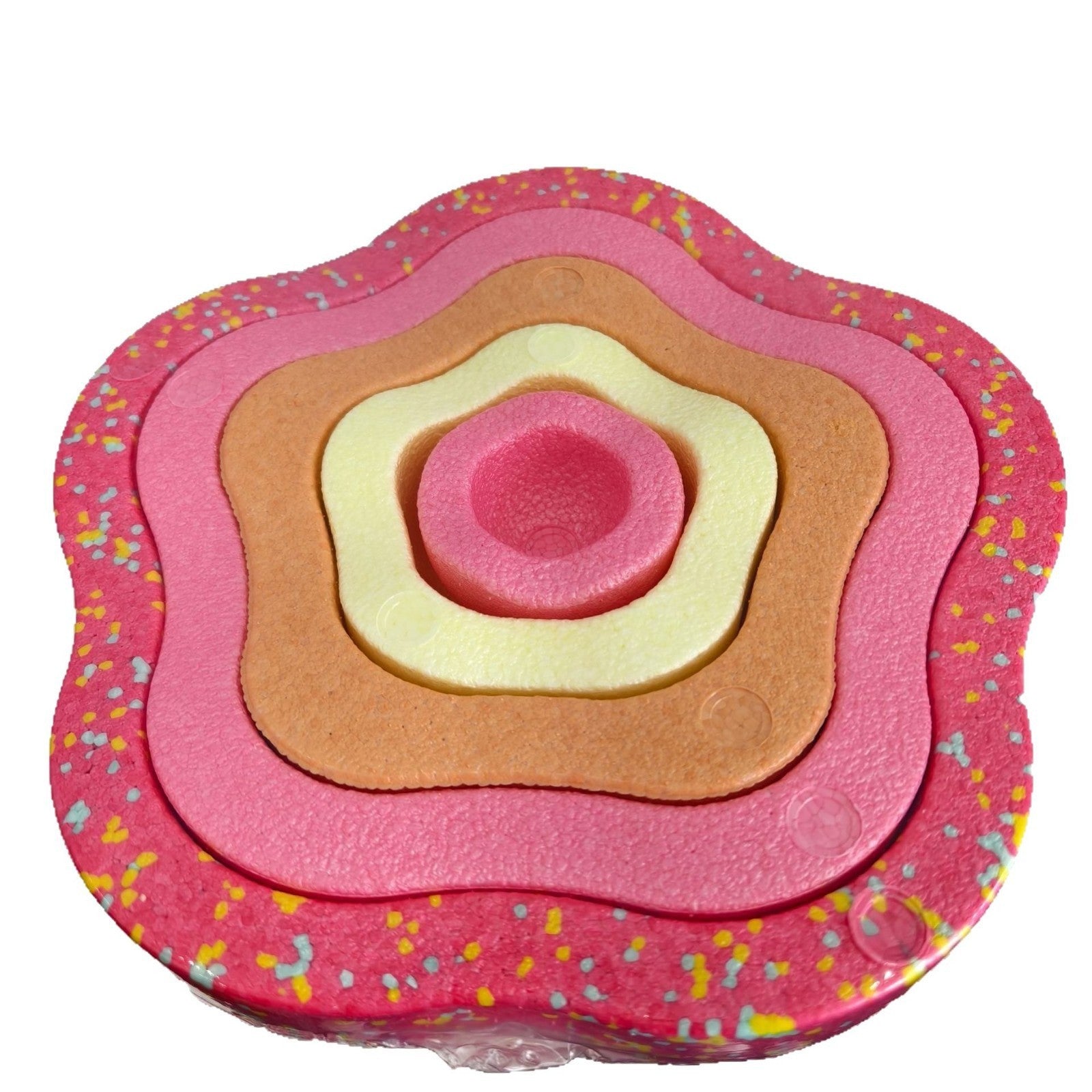 Jucarie Senzoriala de Echilibru, Tip Stepping Stones, 5 Piese, din Spuma, pentru Miscare, Sarituri, Prindere, Diametru 28 cm, Model 1, Multicolor