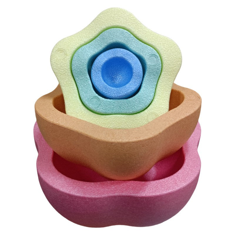 Jucarie Senzoriala de Echilibru, Flippy, Tip Stepping Stones, 5 Piese, din Spuma, pentru Miscare, Sarituri, Prindere, Diametru 28 cm, Model 2, Multicolor