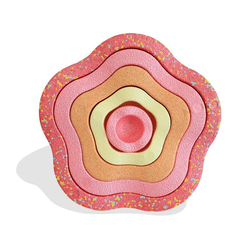 Jucarie Senzoriala de Echilibru, Tip Stepping Stones, 5 Piese, din Spuma, pentru Miscare, Sarituri, Prindere, Diametru 28 cm, Model 1, Multicolor