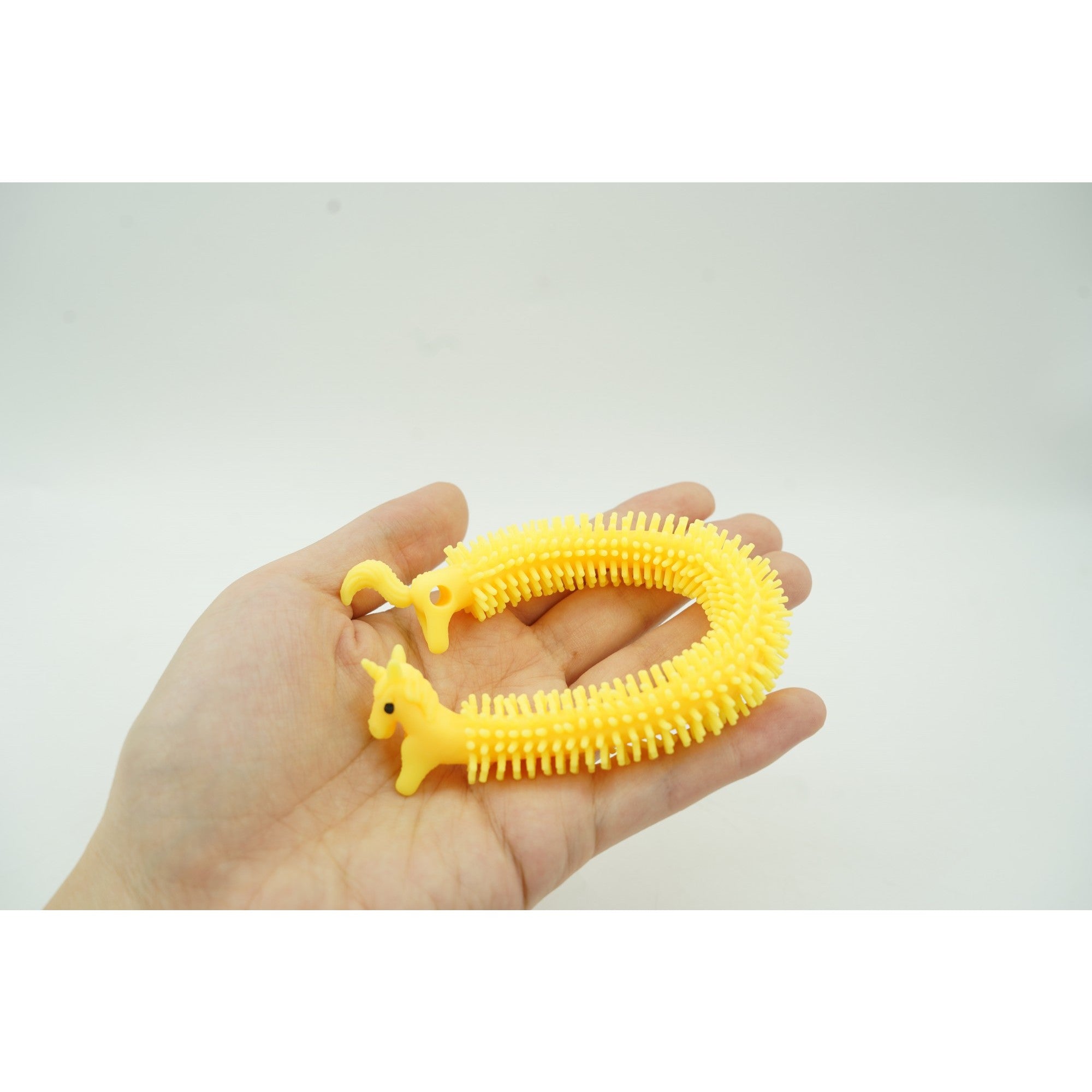 Jucarie senzoriala superelastica, antistres, Fidget toy, Unicorn noodles, Galben
