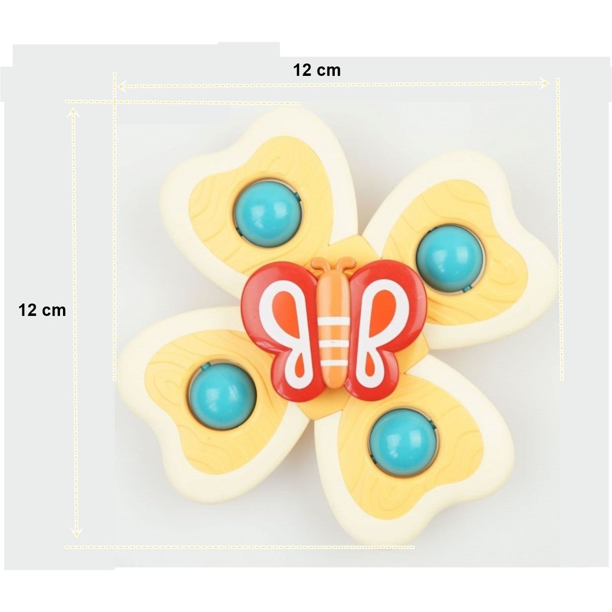 Jucarie Spinner pentru copii cu 4 laturi, Spinimals Fluture, Galben