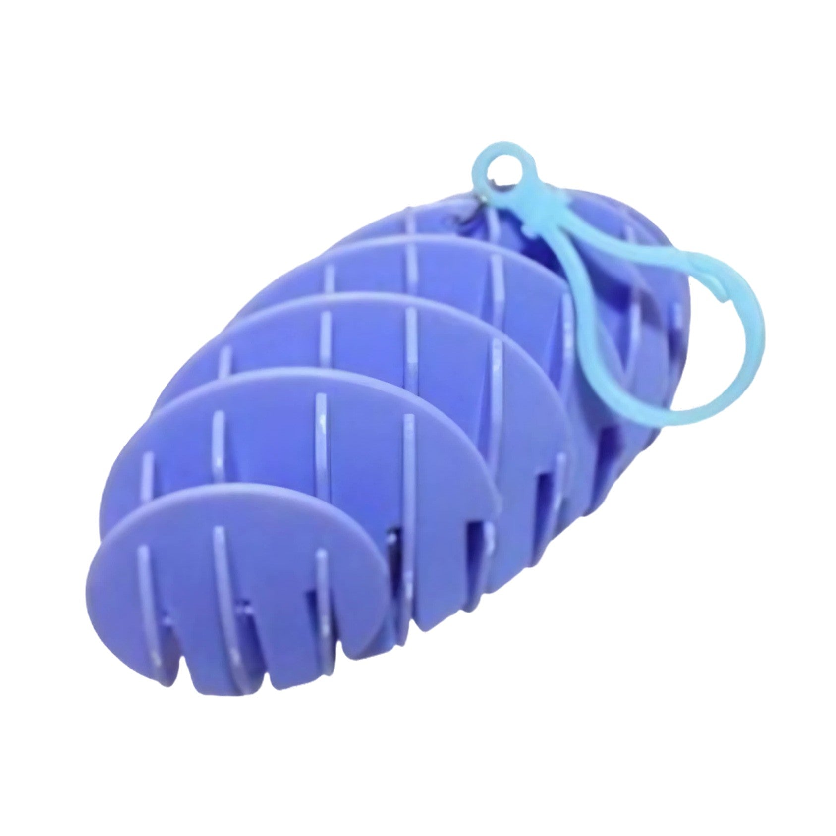 Jucarie Worm Fidget de Decompresie, Anti Stres, Dimensiune Compacta 6 cm, Dimensiune Extinsa 15.5 cm, Albastru eschis