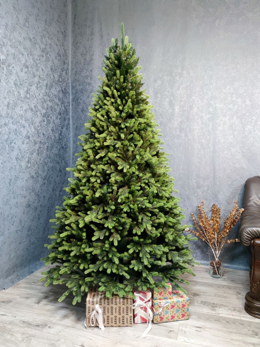 Brad artificial Christmas Deluxe by Sersimo, Carpati cu varfuri verzi, 2D+3D, 210cm