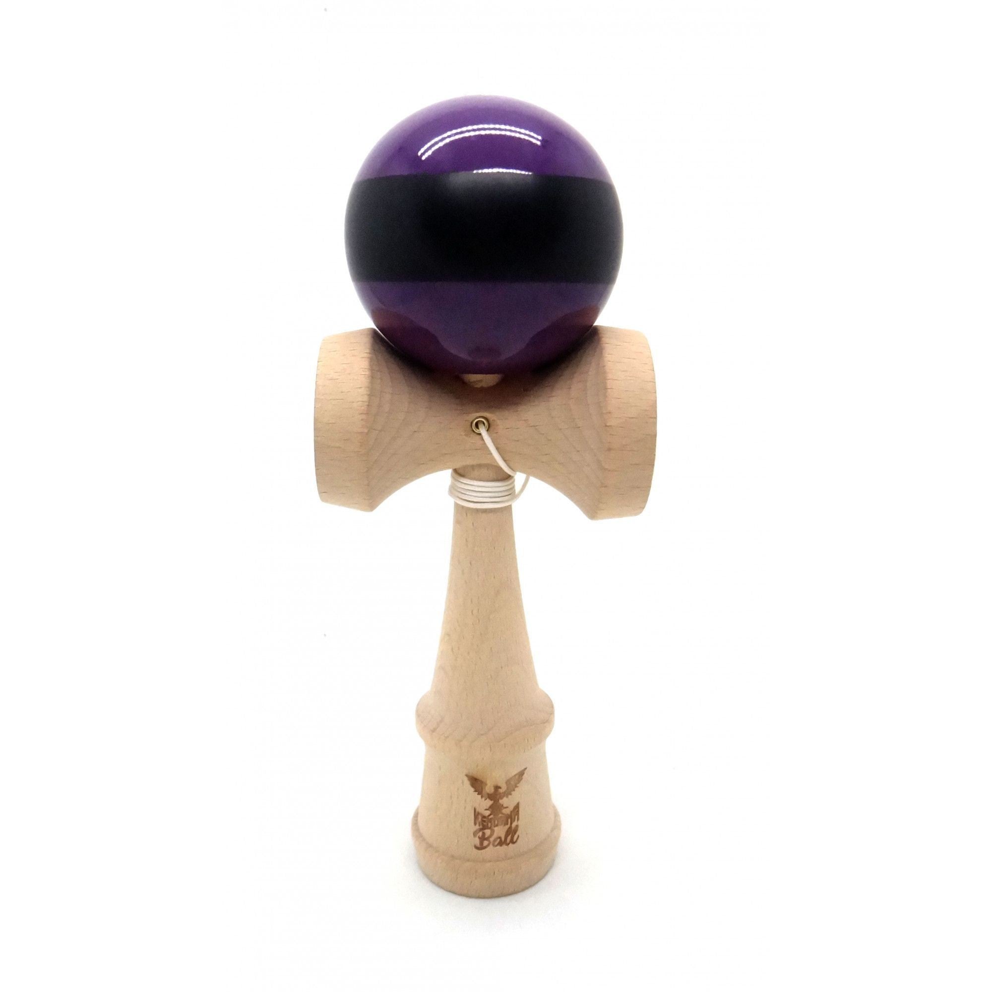 Kendama Ball Originala Stripe Negru Lemn Fag Mov