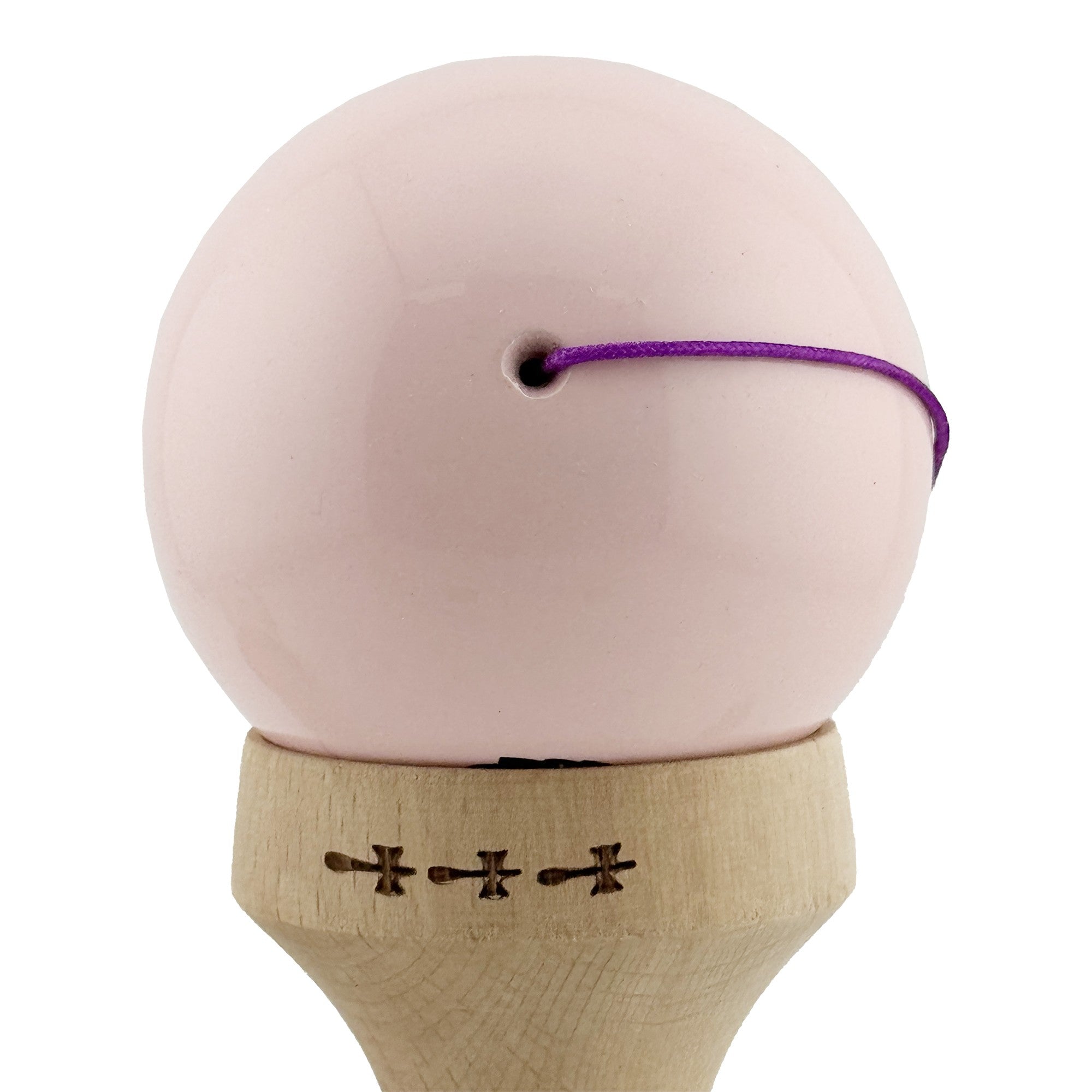 Kendama X Originala, Profesionala, Violet Monkey, Super Sticky cu Cupe Mari King Size V3, Rulment Metalic si Gaura in Baza, din Lemn 18 cm, Ata 62/65 cm, Roz