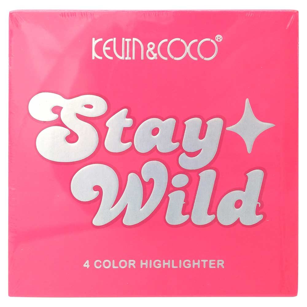 Paleta Iluminatoare, KEVIN&amp;COCO, 4 Culori Stay Wild, 12.2 x 12.2 x 0.9 cm