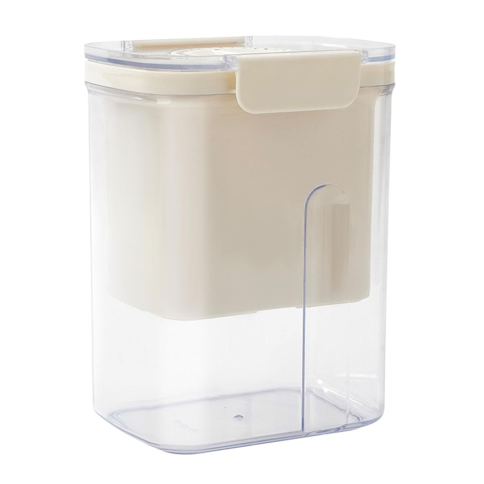 Kit Presa Pentru Branza, Filtru de Iaurt, Strecuratoare de Iaurt Grecesc, Filtru de lapte, 18x9.7x13 cm, Lingura Neagra 20x1.6 cm, Alb