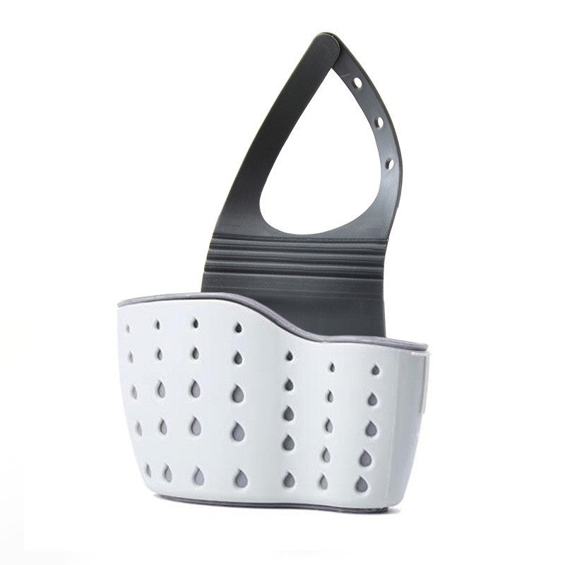 Suport Scurgere pentru Burete si Laveta de Vase Bucatarie, Albastru, Curea Reglabila, Plastic Flexibil, 15x 5x 21cm