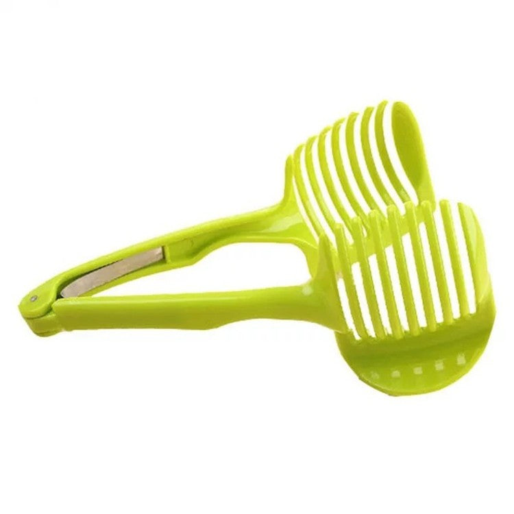Ustenisla de bucatarie tip cleste pentru feliat fructe si legume material ABS, 8 x 18.5 cm, verde