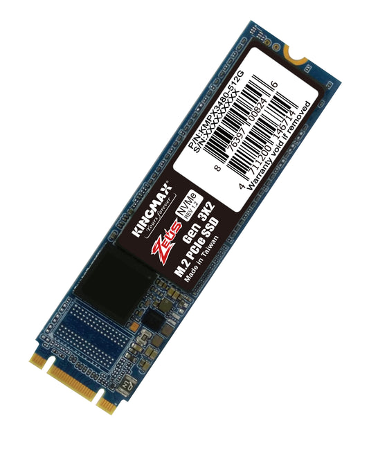 SSD KINGMAX, Gen3 x 4, Zeus PX3480, 512 GB, M.2, PCIe Gen3.0 x4, 3D TLC Nand, R/W: 3400/1950 MB/s, "KMPX3480-512G"
