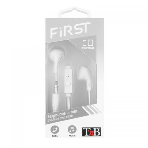 TNB FIRST Negru EARPHONES + MIC.WHITE 