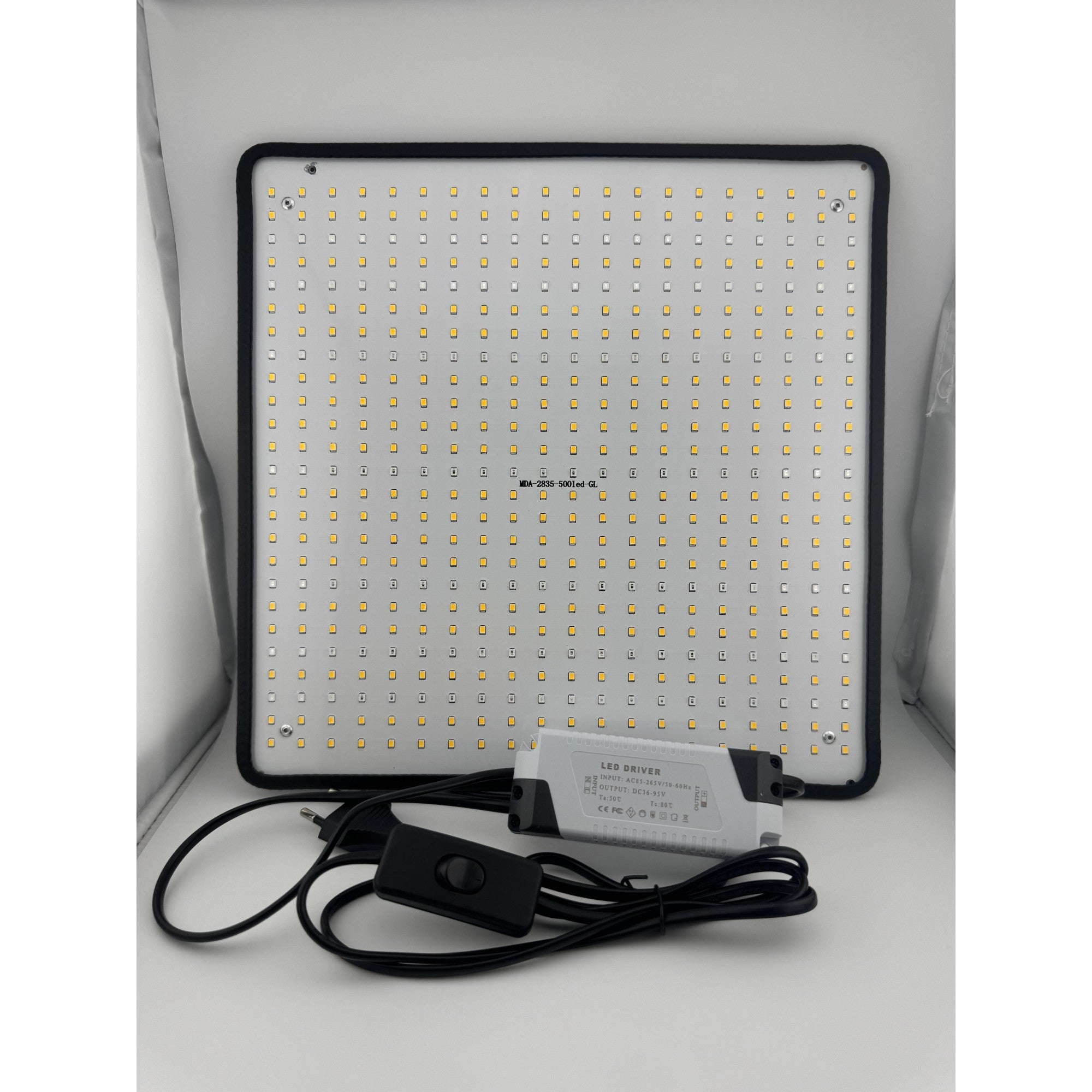 Lampa Crestere Plante, Model Keel Edge, 500 LED, 85-265 V, 45 W, Spectru Alb Cald, Rosu si Albastru, 30 x 30 cm, Negru