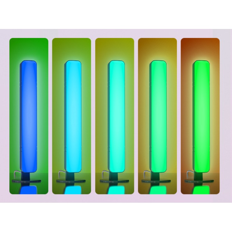 Lampa de Birou, Flippy, RGB Colorat, 14 LED, Putere 5V, Telecomanda cu 24 de Taste, Cablu USB, Negru, 25.5x4x3.5cm