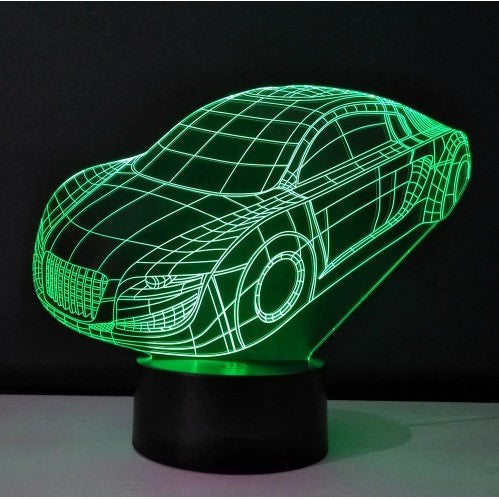 Lampa de Veghe cu Telecomanda si Baterii/USB 3D Model Masina Multicolor