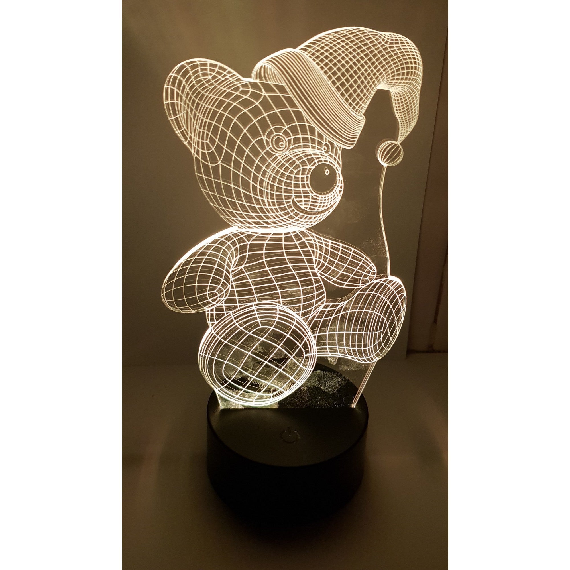 Lampa de Veghe cu Telecomanda si Baterii/USB 3D Model Ursulet Multicolor