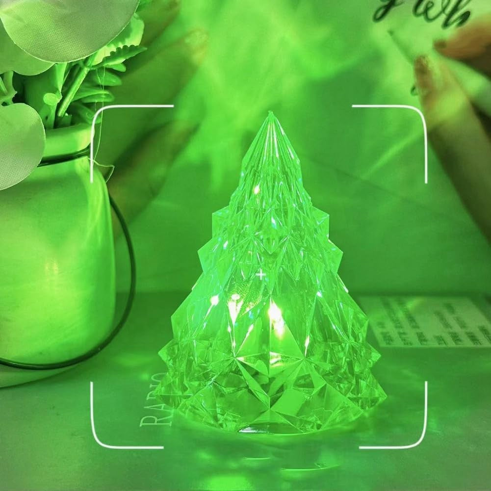 Lampa de Veghe, Model IceBerg, Lumina Rece, cu Baterii, Verde, 6.5x8 cm