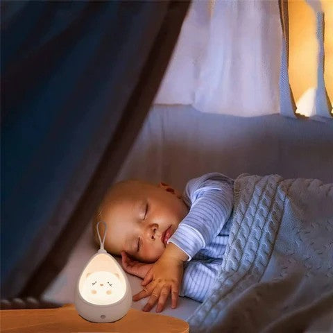 Lampa de Veghe, Portabila, cu 2 Moduri de Functionare, Silicon Non-Toxic, Reincarcabila USB, Senzor Miscare, Model Pisica, Alb