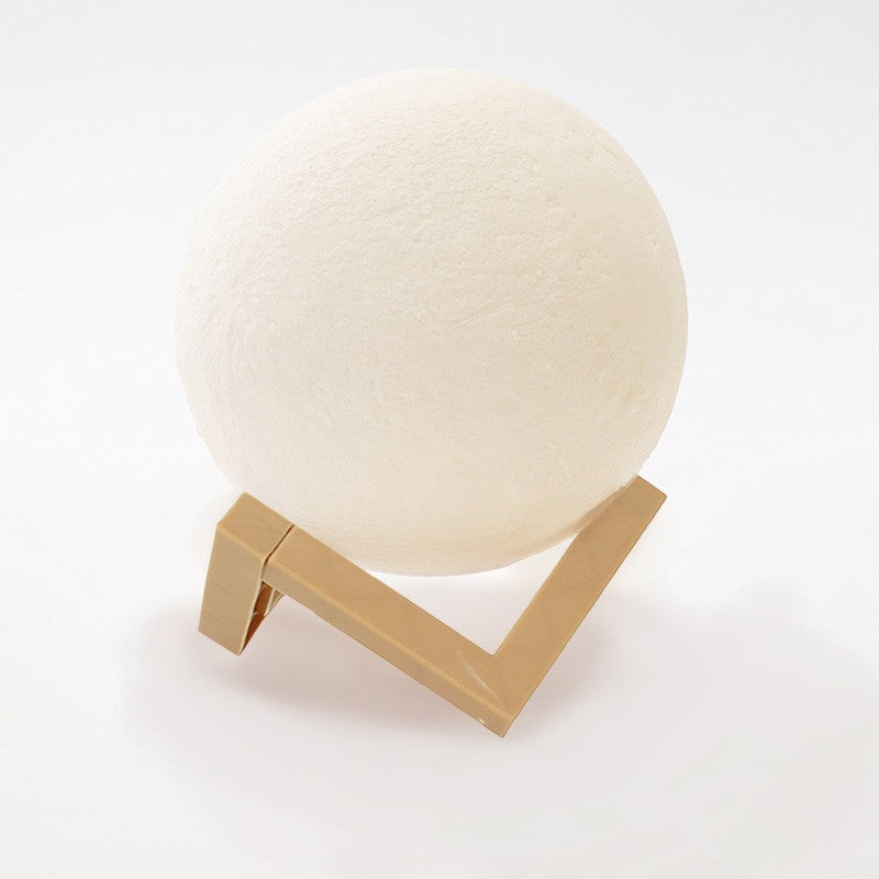 Lampa de veghe luna 3D Moon Light, lumina multicolora cu LED, 7 culori,schimbare culoare prin atingere, alimentare baterii, fara acumulator, stand din plastic inclus, 15 cm