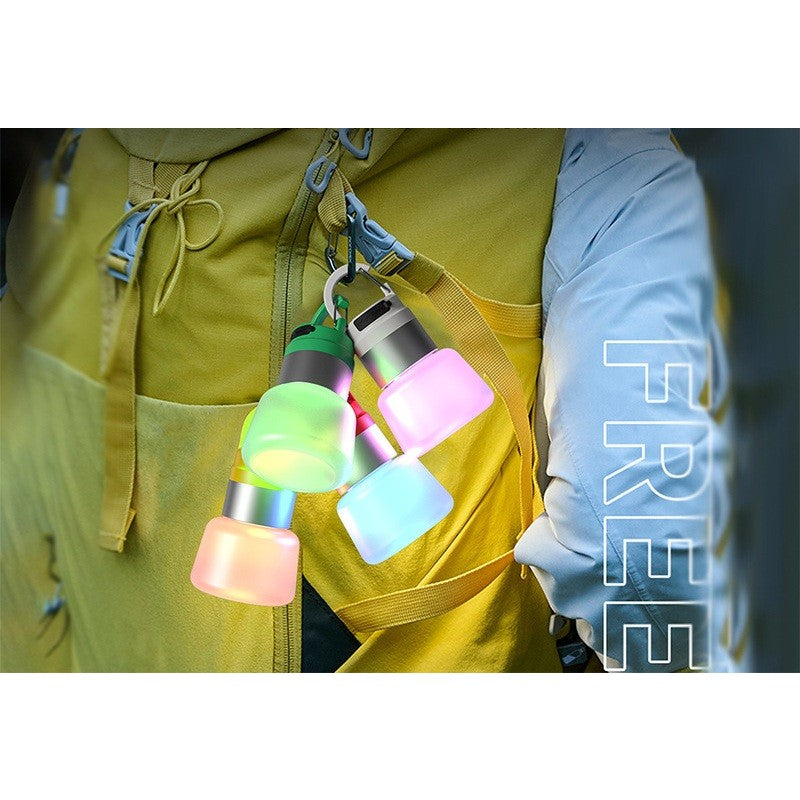 Lampa Portabila, Flippy, de Voiaj/Camping, Incarcare USB, IPX5, LED RGB, din ABS, 300 mAh, 10 x 5.5 x 5.5 cm, Rosu