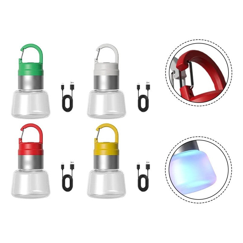 Lampa Portabila, Flippy, de Voiaj/Camping, Incarcare USB, IPX5, LED RGB, din ABS, 300 mAh, 10 x 5.5 x 5.5 cm, Rosu
