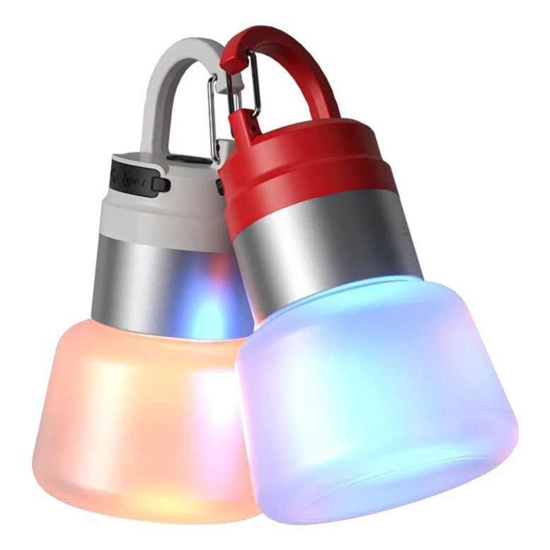 Lampa Portabila, Flippy, de Voiaj/Camping, Incarcare USB, IPX5, LED RGB, din ABS, 300 mAh, 10 x 5.5 x 5.5 cm, Rosu
