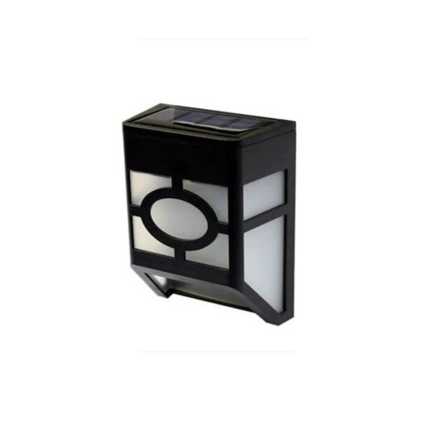 Set 4 Lampi Solare Led pentru Gradina, Model Geometric, 11.8 x 8.6 x 5 cm, Buton On-Off, Alb Cald, Negru/Alb