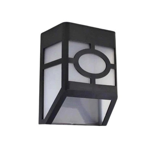 Set 4 Lampi Solare Led pentru Gradina, Model Geometric, 11.8 x 8.6 x 5 cm, Buton On-Off, Alb Cald, Negru/Alb