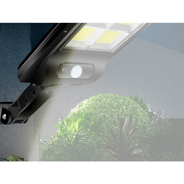 Lampa Solara De Exterior LED, 36 cm x 11.5 cm, 2880 Lumeni 120 COB LED 24 W - echivalent 192 W bec incadescent, IP65, Senzor de Miscare, Senzor de Lumina, 6 Grile, Alb Rece