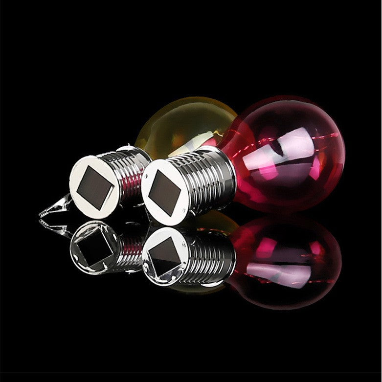 Lampa Solara LED Decorativa sub forma de Bulb, pentru exterior, suspendata, IP65, Ultron Rosu