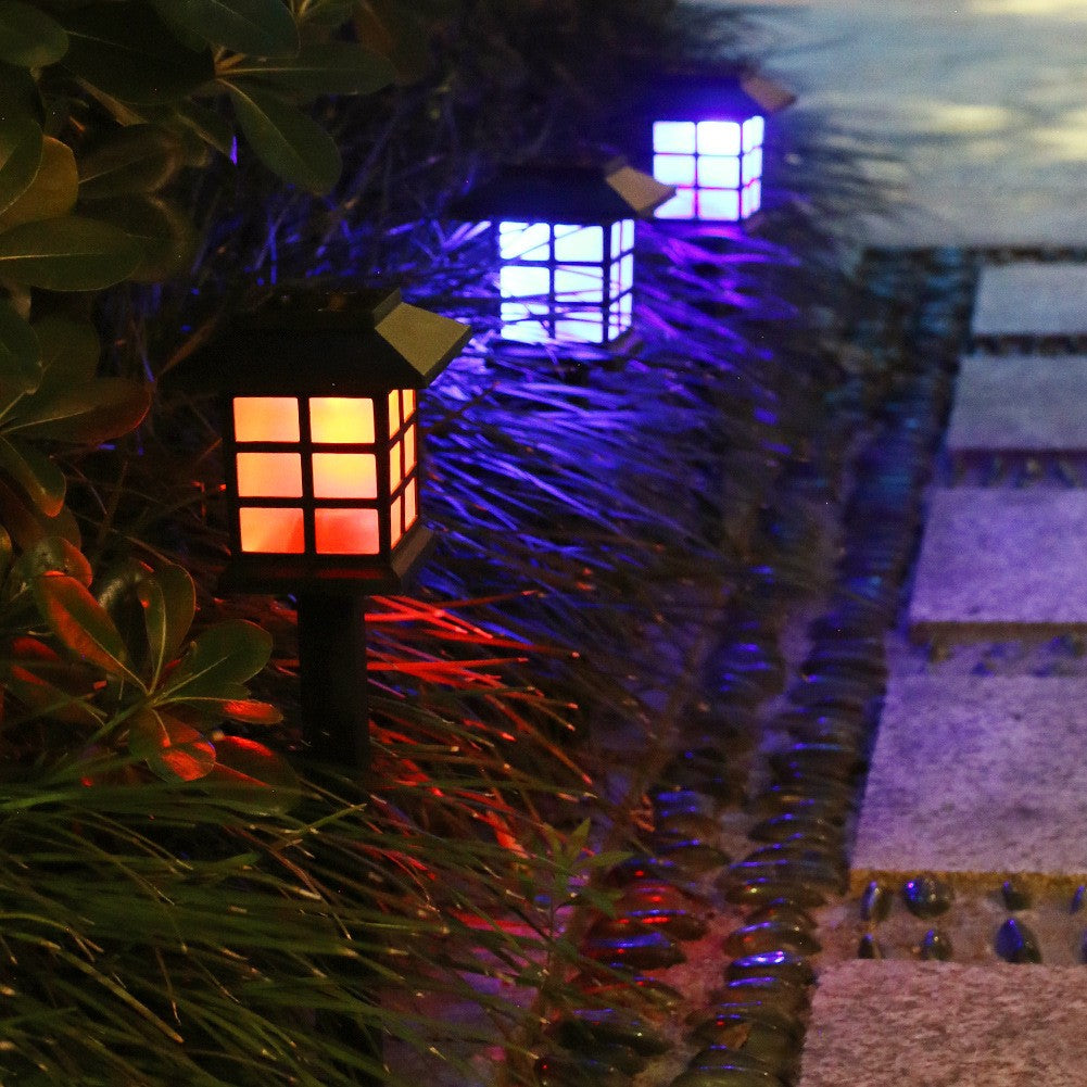 Lampa solara Led pentru gradina, Tip felinar, Multicolor