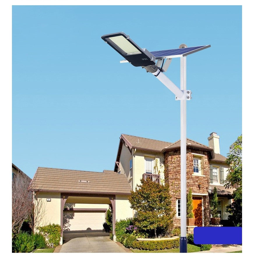 Lampa solara stradala Flippy, pentru curte sau strada, finisaj lucios, rezistent la apa, montare prin fixare, senzor lumina, baterie de litiu, IP65, lumina rece, putere 200W, autonomie 10 ore, 49 x 21 x 6.5 cm, negru