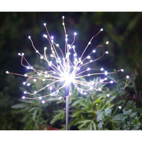 Lampa solara sub forma de artificii, 120 LED-uri, alb rece