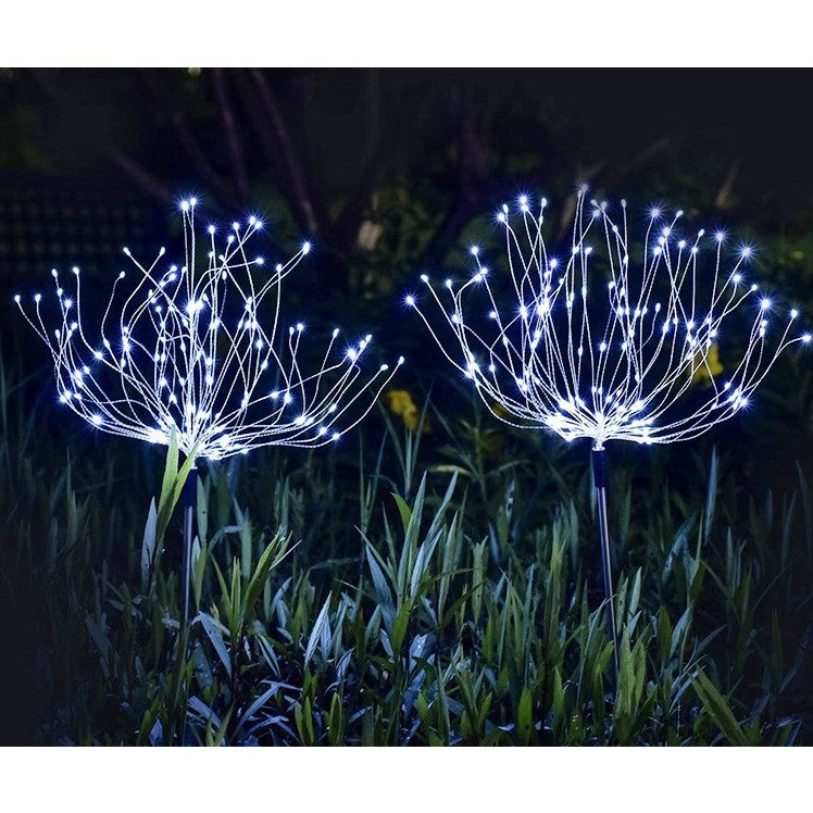 Lampa solara sub forma de artificii, 120 LED-uri, alb rece