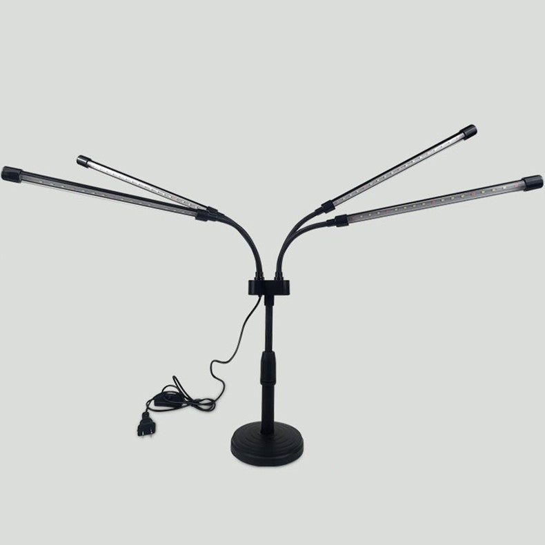 Lampa UV pentru cresterea plantelor, conectare la retea, 20W, 4 capete, 72 LED-uri, ajustabila pana la 66.5 cm, Lumina Alb Mov