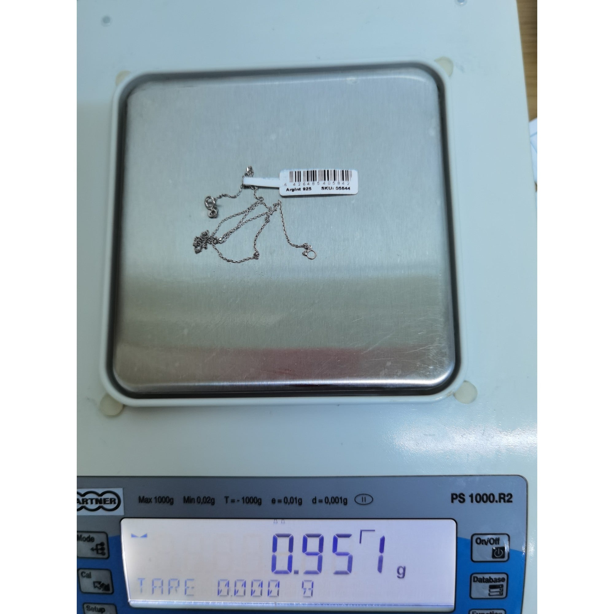 Lantisor din Argint 925 rodiat, model la baza gatului, 37.3 cm, 0.9 g