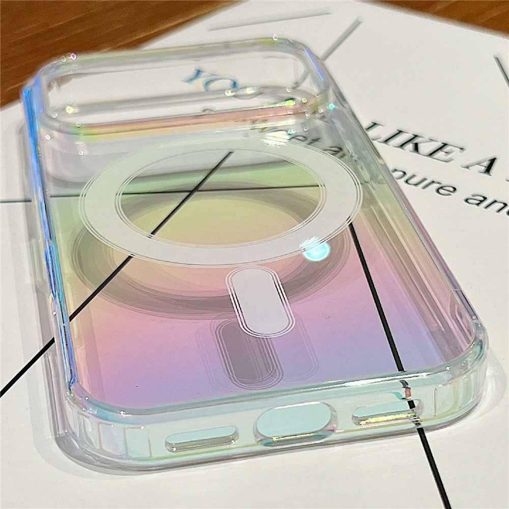 Husa Telefon, Flippy, Compatibila iPhone 17 Air, Model Cameleon, Magsafe, Schimbare Gradient de Culoare din Unghiuri Diferite, Multicolor