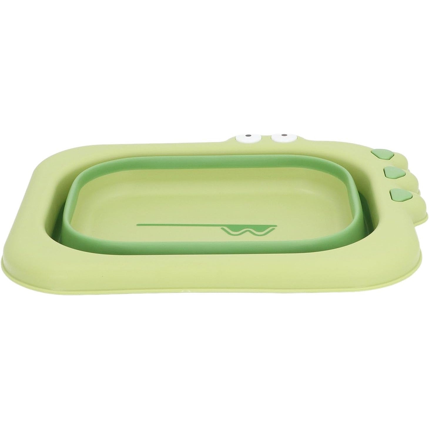 Lavoar Pliabil, Flippy, pentru Copii, din PP/TPE, Portabil, Model Crocodil, 30x24.5x9 cm, Verde