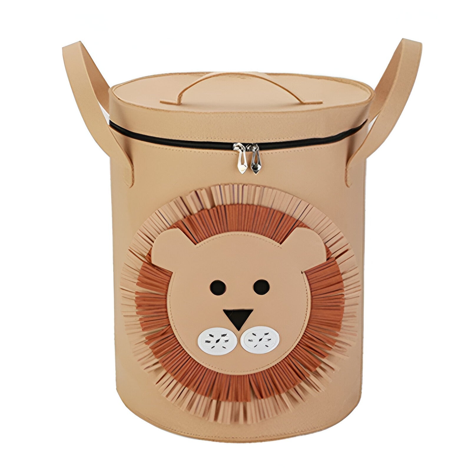 Cutie de Depozitare 2In1, Impermeabila, Covor pentru Jucarii si Lego 150cm, Capacitate Mare, cu Manere, cu Sfori, Inaltime 40cm, Model Leu, Maro