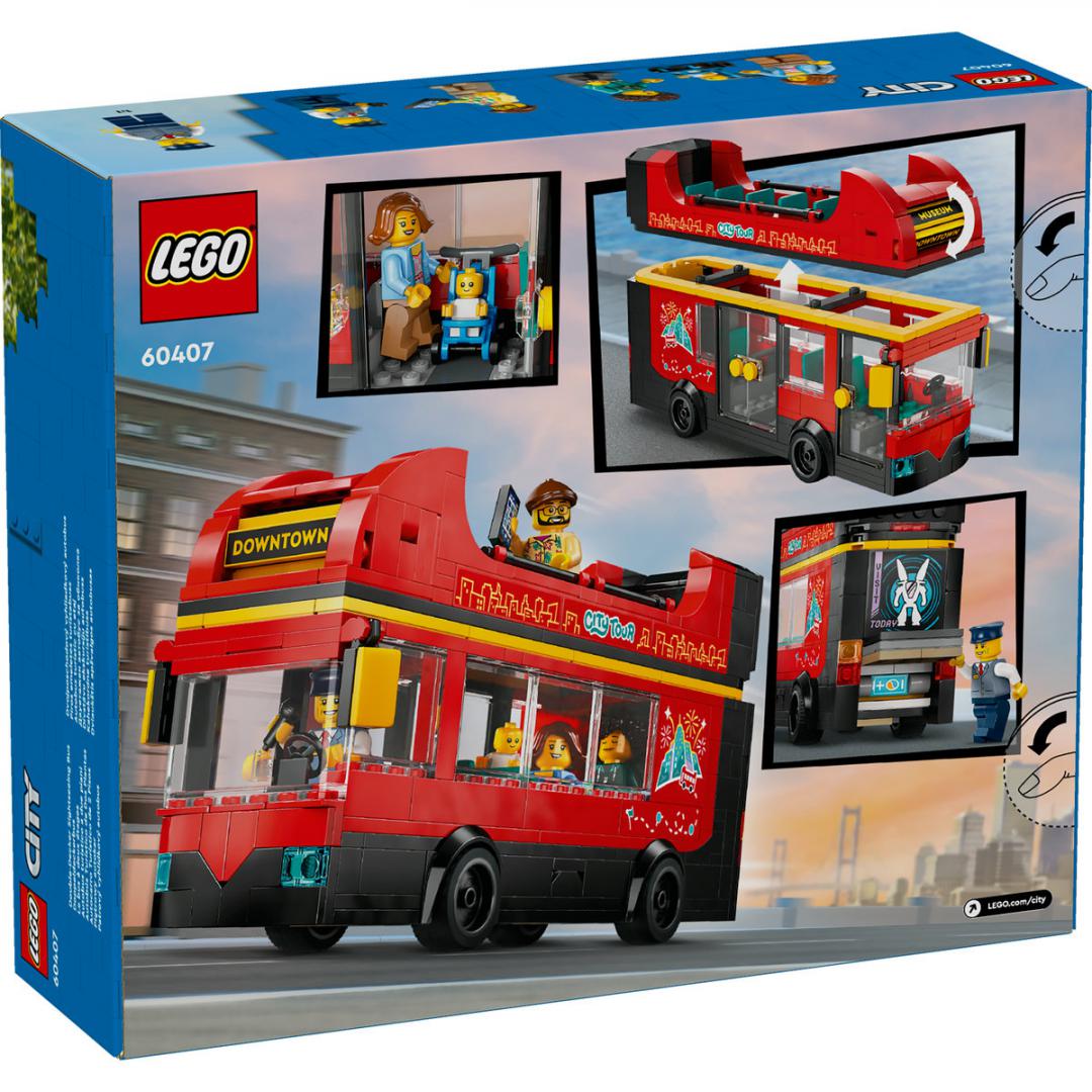 AUTOBUZ TURISTIC ROSU CU ETAJ LEGO 60407 