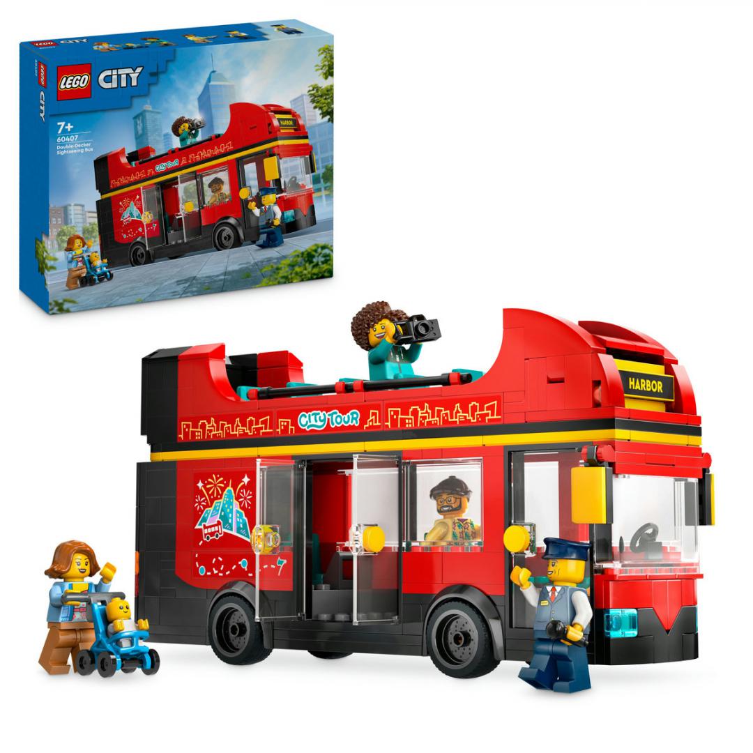 AUTOBUZ TURISTIC ROSU CU ETAJ LEGO 60407 