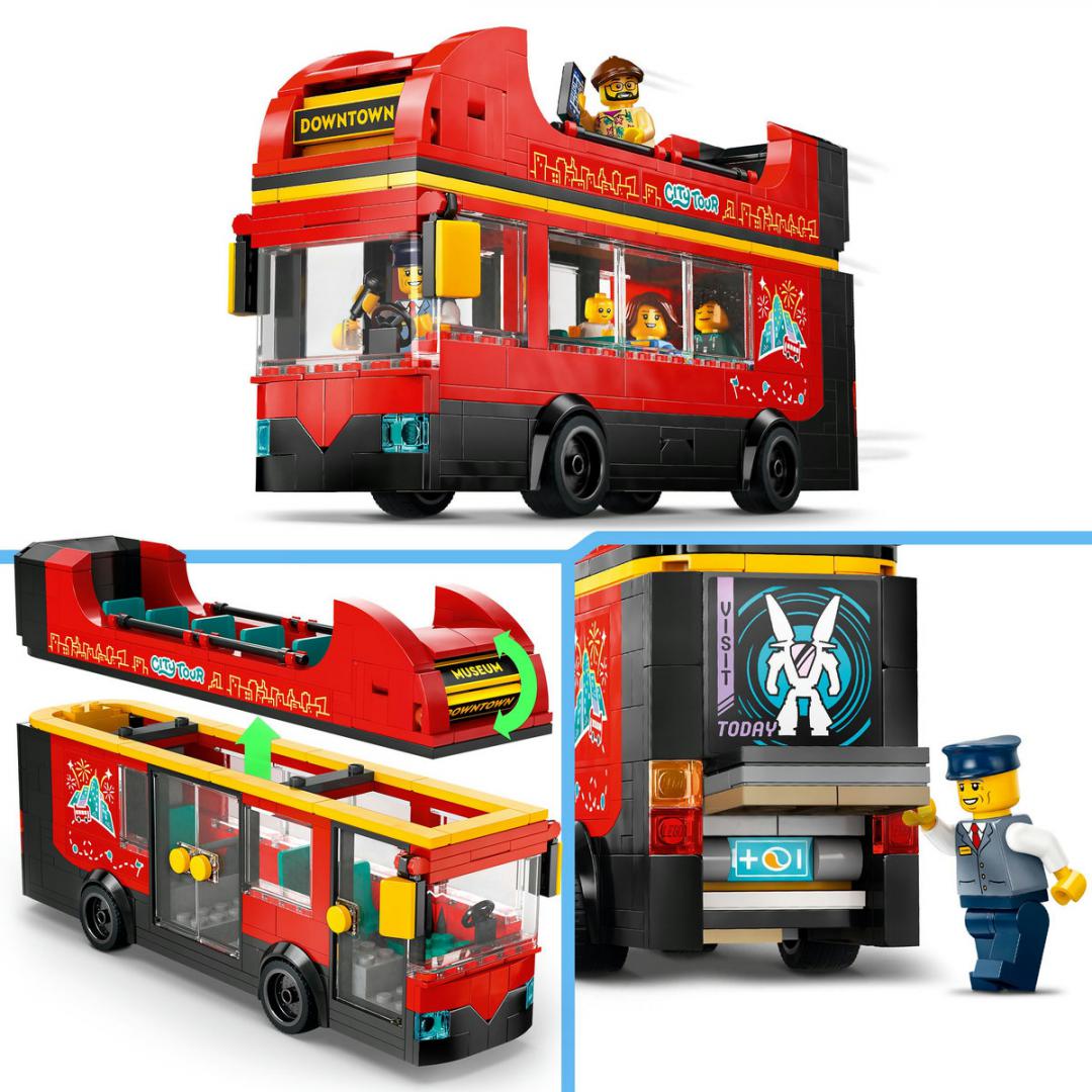 AUTOBUZ TURISTIC ROSU CU ETAJ LEGO 60407 