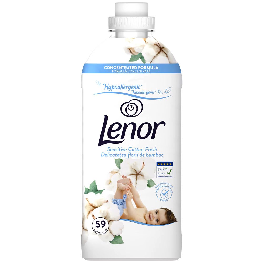 Balsam pentru Rufe, LENOR, Sensitive Cotton Fresh, 1239 ml, 59 Spalari