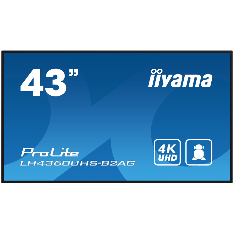 IIYAMA LFD LH4360UHS-B2AG 42.5" VA 3840 x 2160 @60Hz 500 cd/m2 5000:1 8.5ms Android 11 OS, iiSignage2, FailOver, EShare landscape, portrait 3y "LH4360UHS-B2AG"