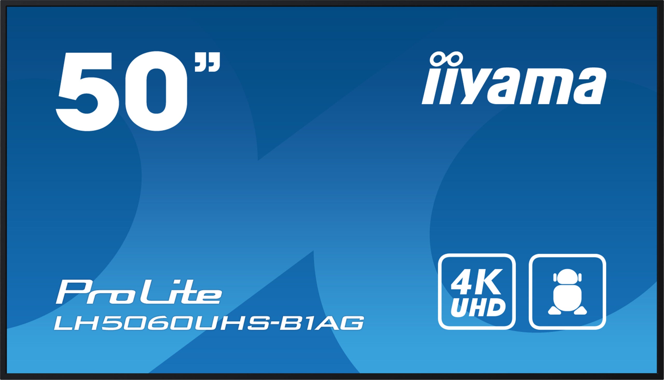 IIYAMA LFD LH5060UHS-B1AG 50" 4K UHD professional digital signage 3840x2160 16:9 500 cd/m2 1200:1 8ms Android 11 OS, iiSignage2, FailOver, EShare landscape, portrait "LH5060UHS-B1AG"