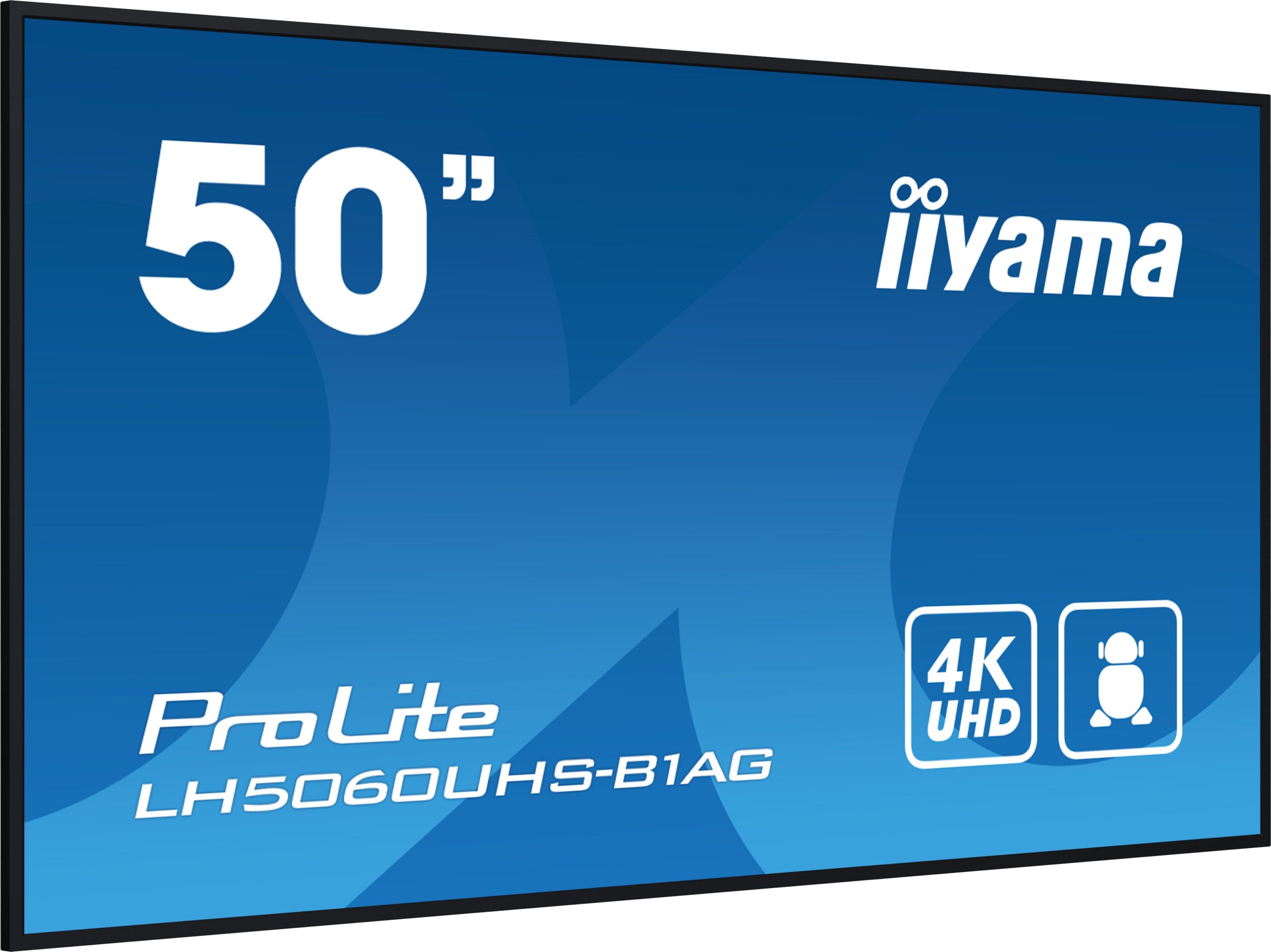 IIYAMA LFD LH5060UHS-B1AG 50" 4K UHD professional digital signage 3840x2160 16:9 500 cd/m2 1200:1 8ms Android 11 OS, iiSignage2, FailOver, EShare landscape, portrait "LH5060UHS-B1AG"
